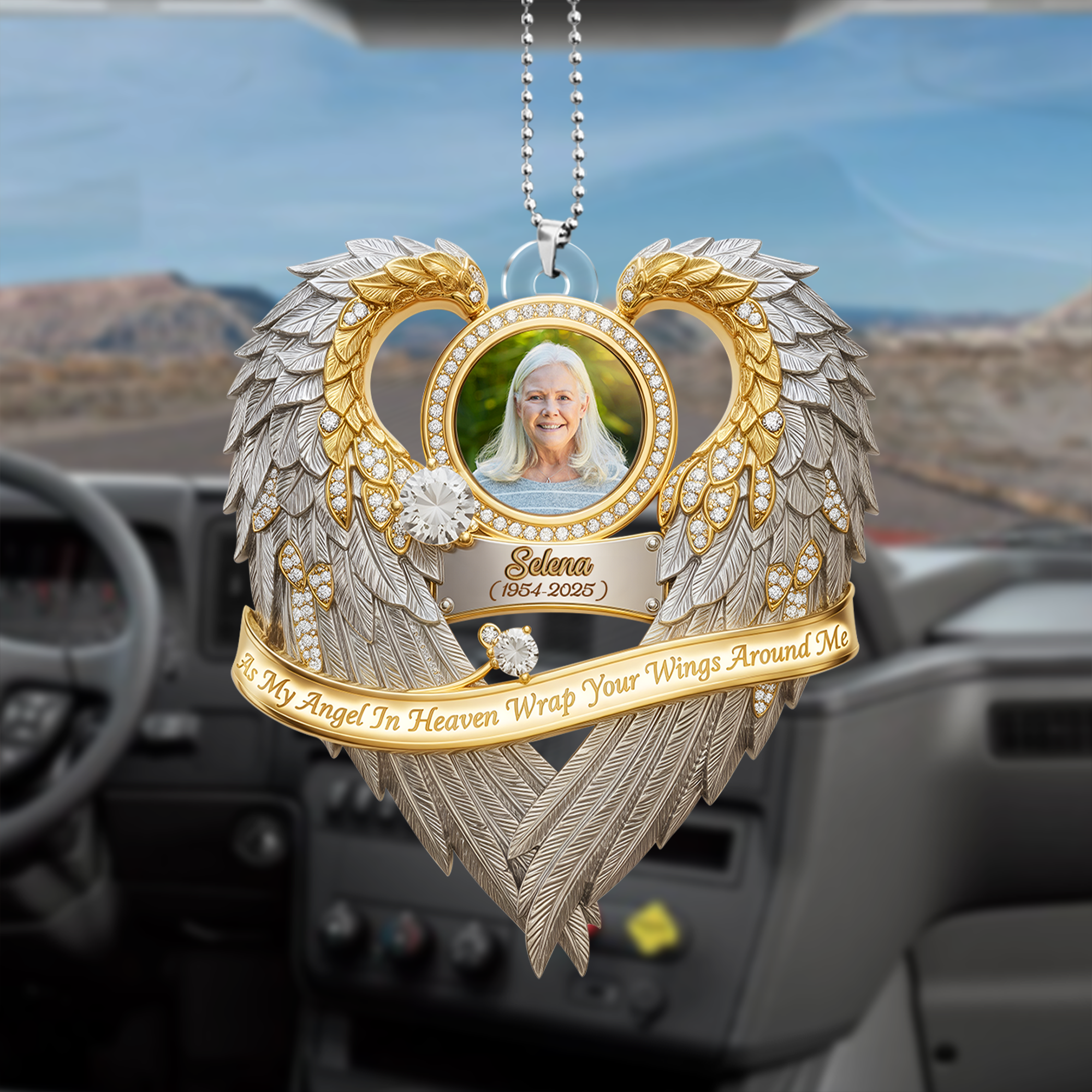 Angel In Heaven Car Ornament - Personalized Custom Photo Gift For Heaven - Festive Holiday Keepsake Gift Angel In Heaven Car Ornament - Personalized Custom Photo Gift For Heaven - Festive Holiday Keepsake Gift