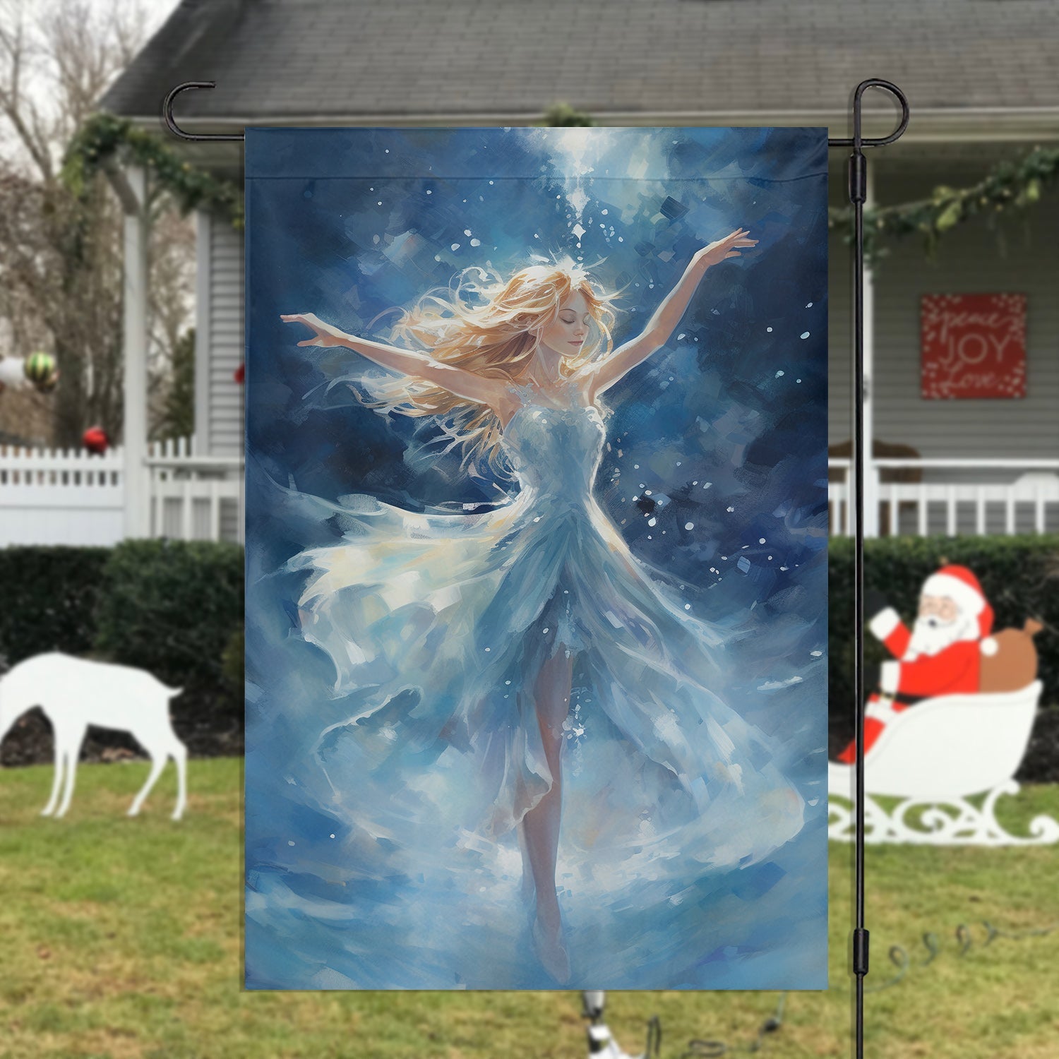 Angel Is Dancing Christmas Flag Winter House Decor Christmas Gifts For Angel Fans