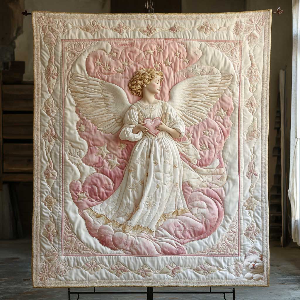 Angel Of Love Quilt Blanket Cupid Spiritual Themed Gifts For Family