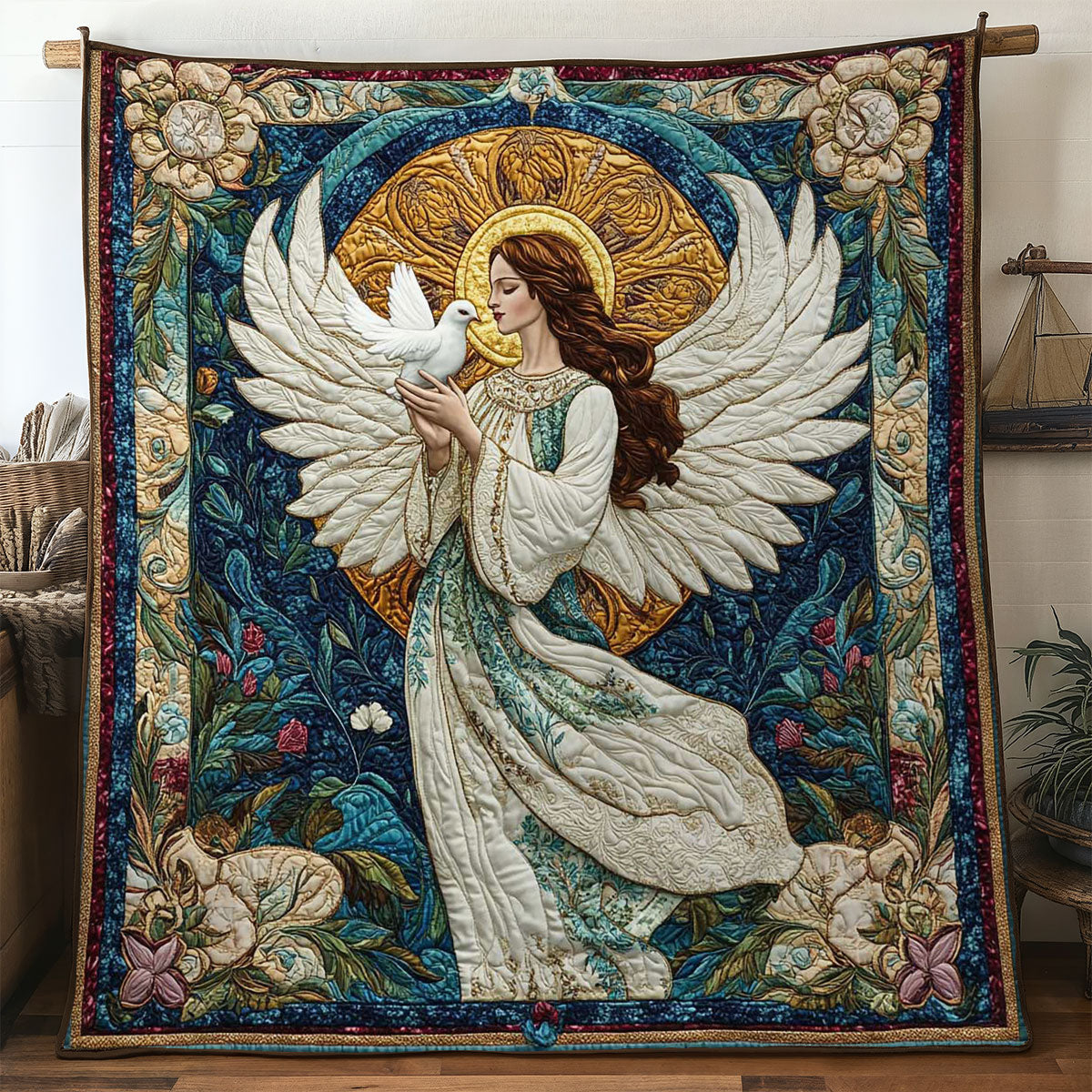 Angel Of Peace Quilt Cozy Quilt Blanket for Winter Relaxation