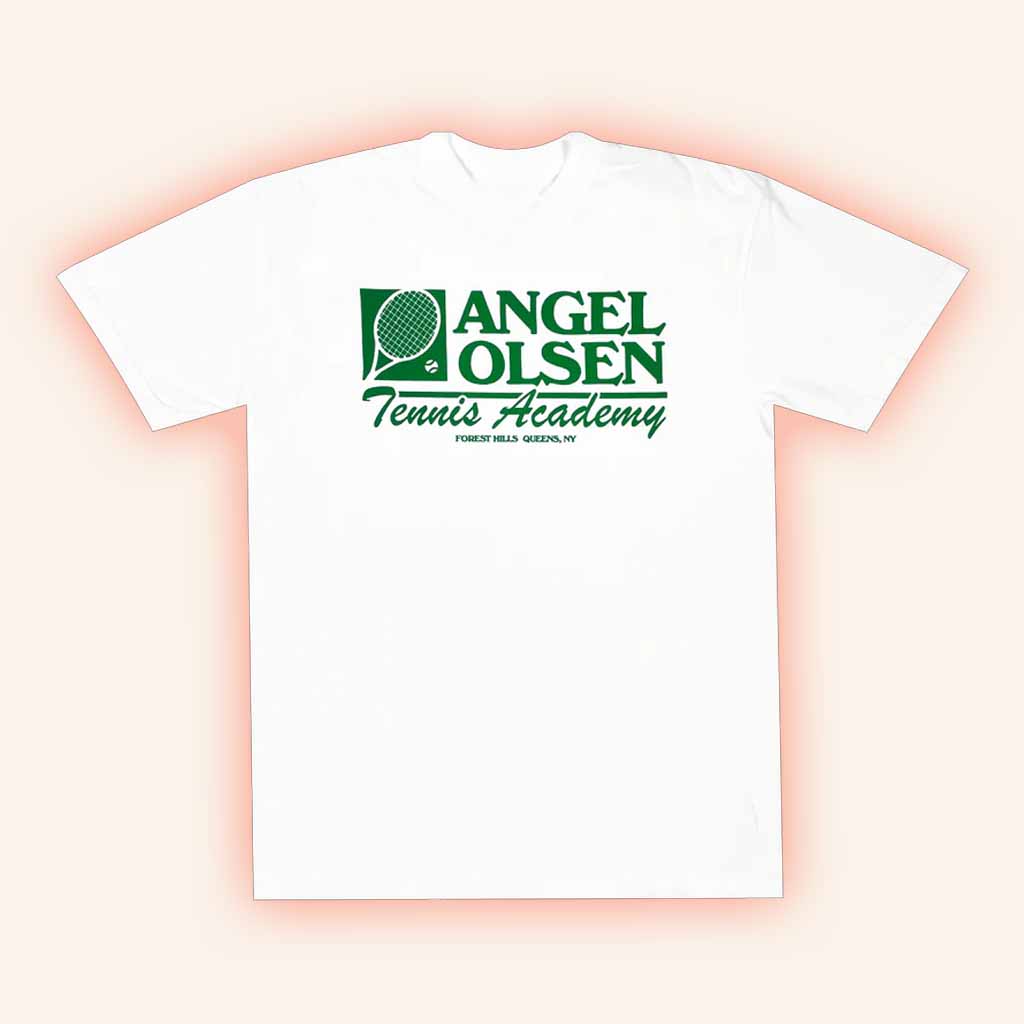 Angel Olsen Merch Tennis Academy White T-Shirt Unique Gifts For Music Lovers Angel Olsen Merch Tennis Academy White T-Shirt Unique Gifts For Music Lovers
