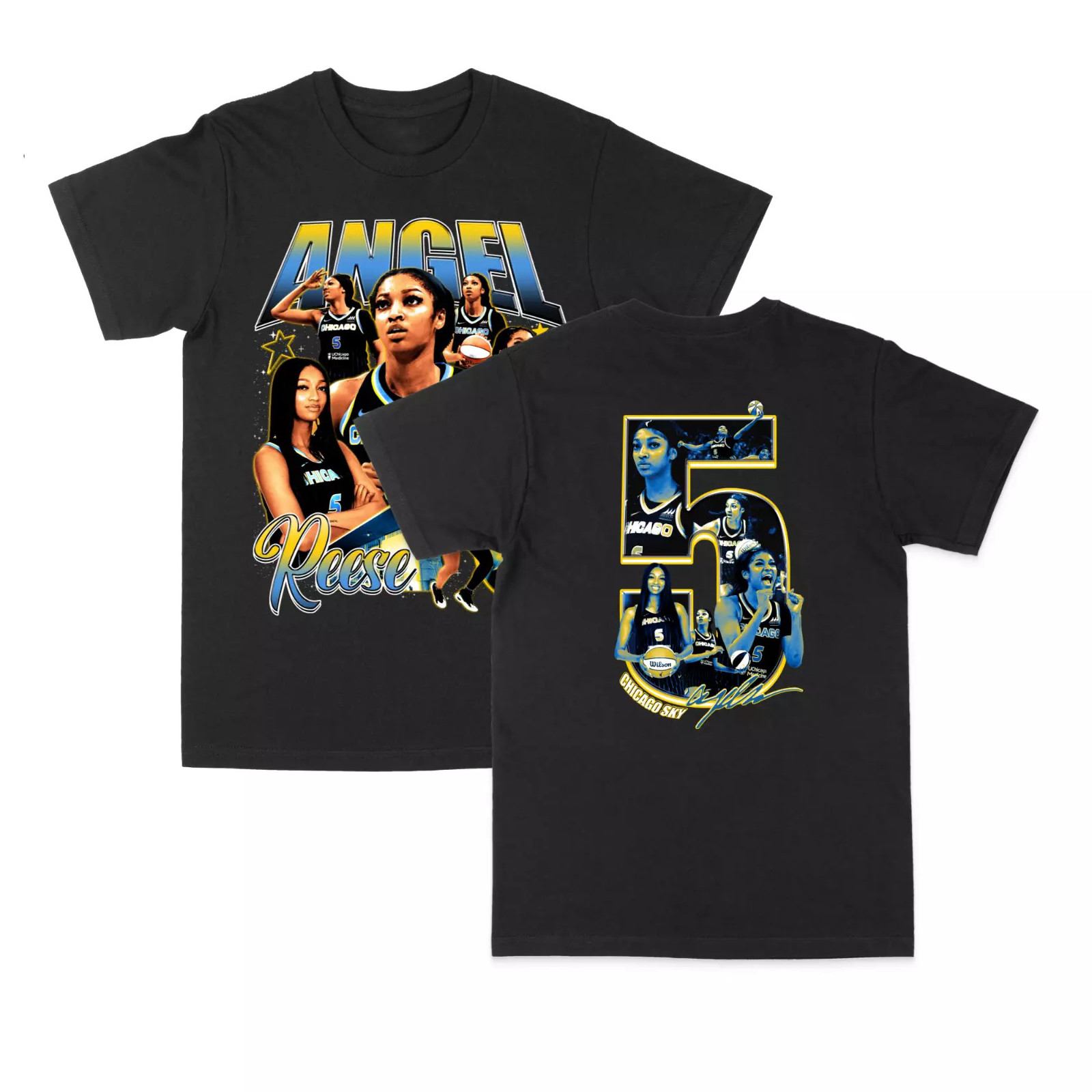 Angel Reese Chicago Sky WNBA Tee Double-Sided