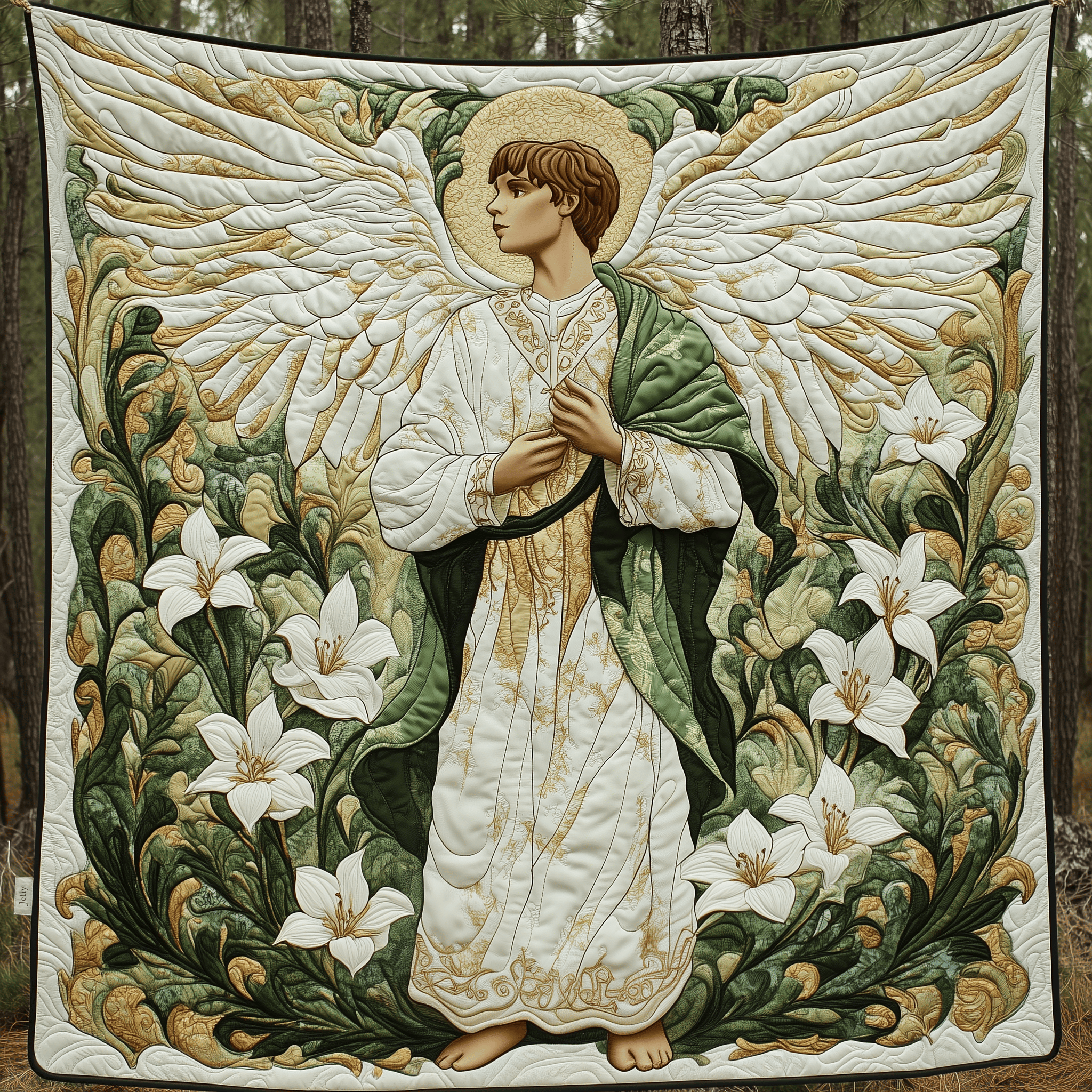 Angel With Lilies Quilted Blanket Christmas Throw Blanket Christmas Presents For Wife