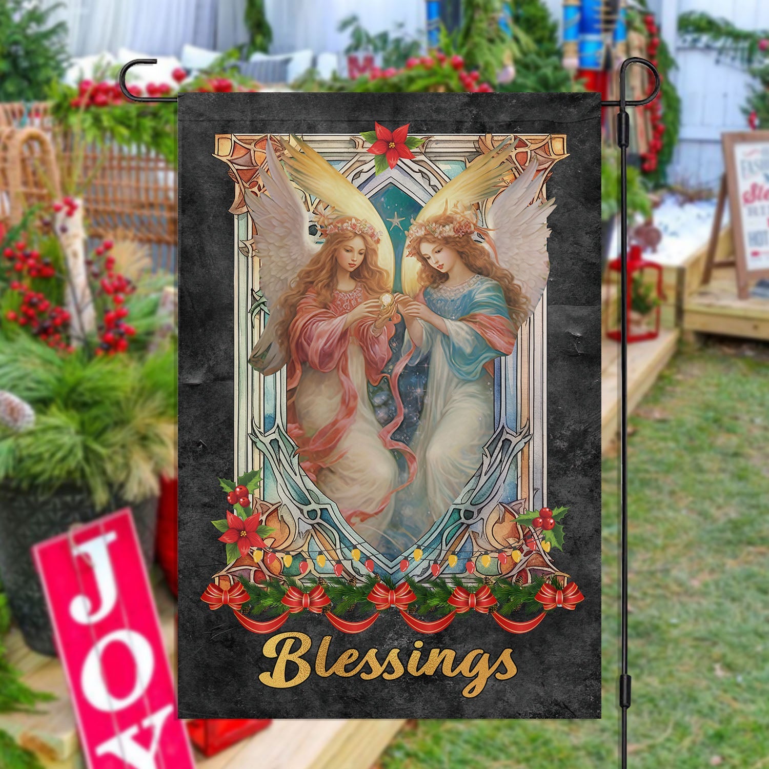 Angelic Harmony Blessings Xmas Garden Flag Christmas Flag Gift For Angel Lovers