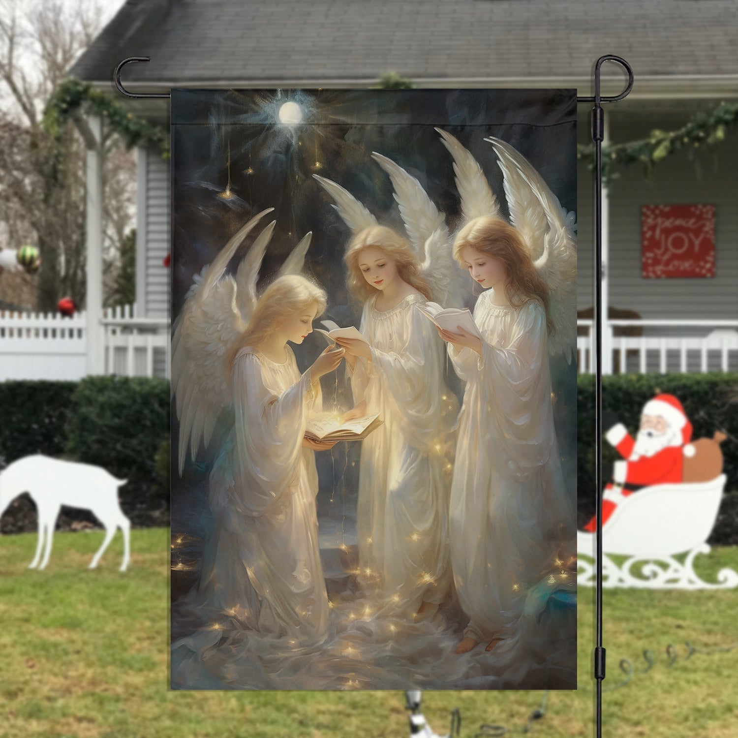 Angelic Hymns Of Holy Night Garden Flag Christmas Decor Gift For Angel Lovers