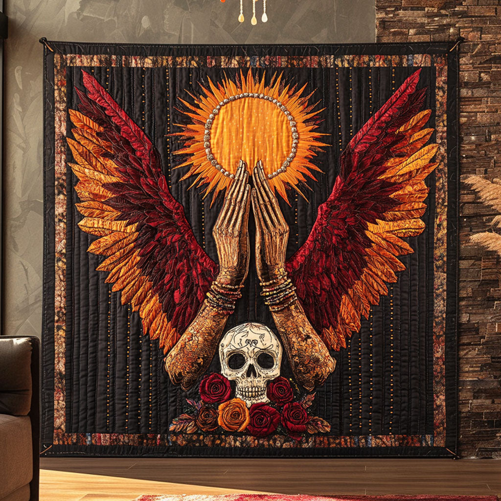 Angel's Guardian Quilt Blanket Native American Themed Gifts With Skull On Them