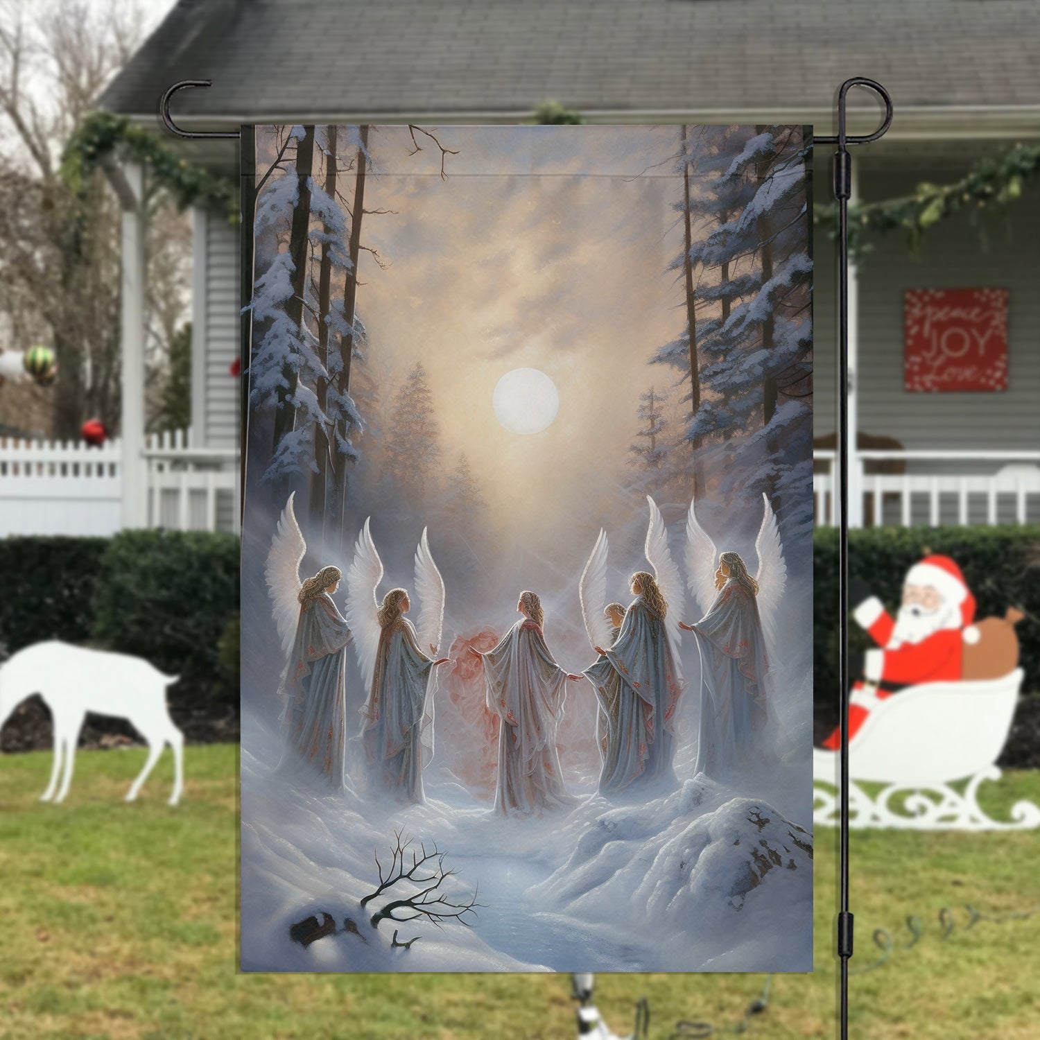 Angels Join Hand Christmas Flag Winter Home Decor Christmas Decorations Gift For Angel Lovers