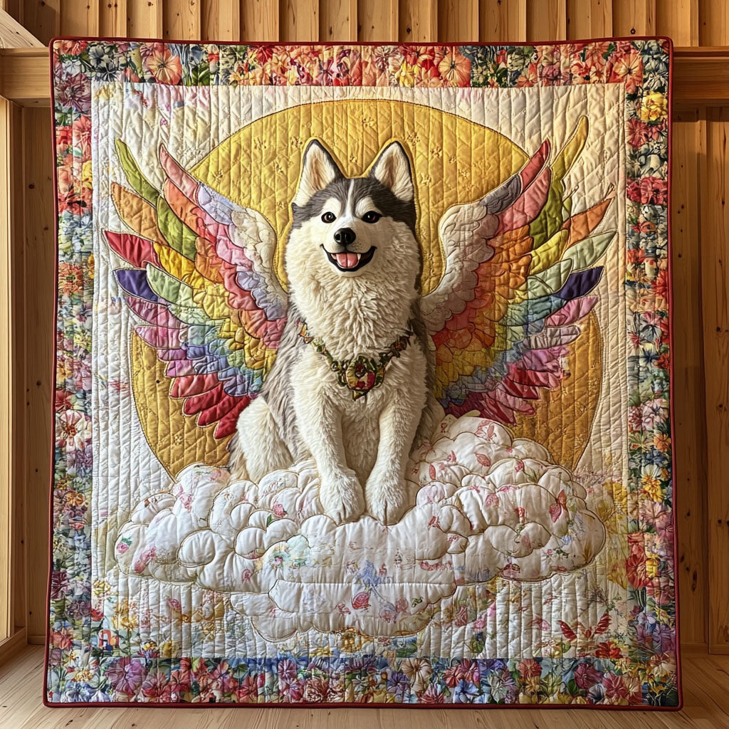 Angle Husky Quilt Blanket Spiritual Themed Husky Dog Lover Gifts