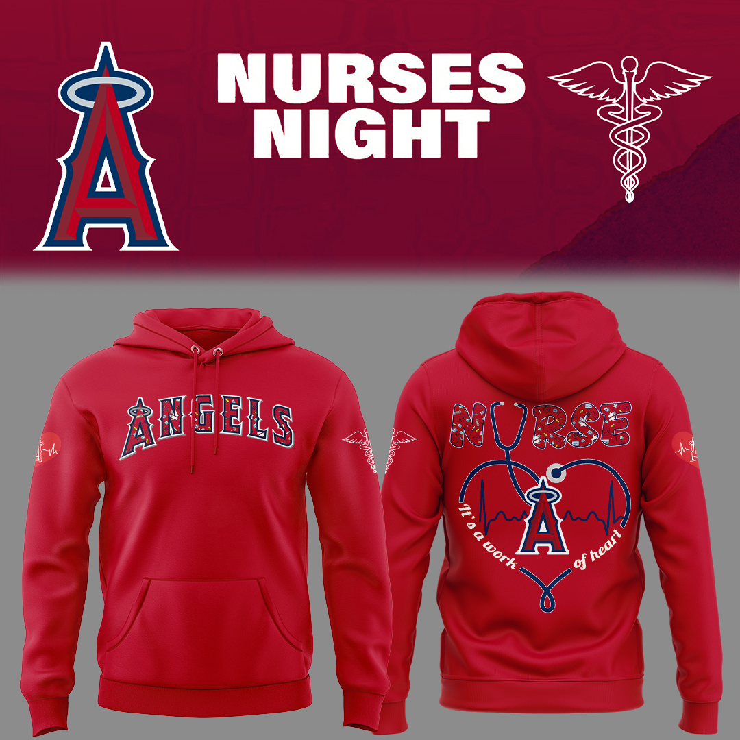 Angles Baseball Nurses Night Hoodie Gifts For Baseball Players Gift For Baseball Lover