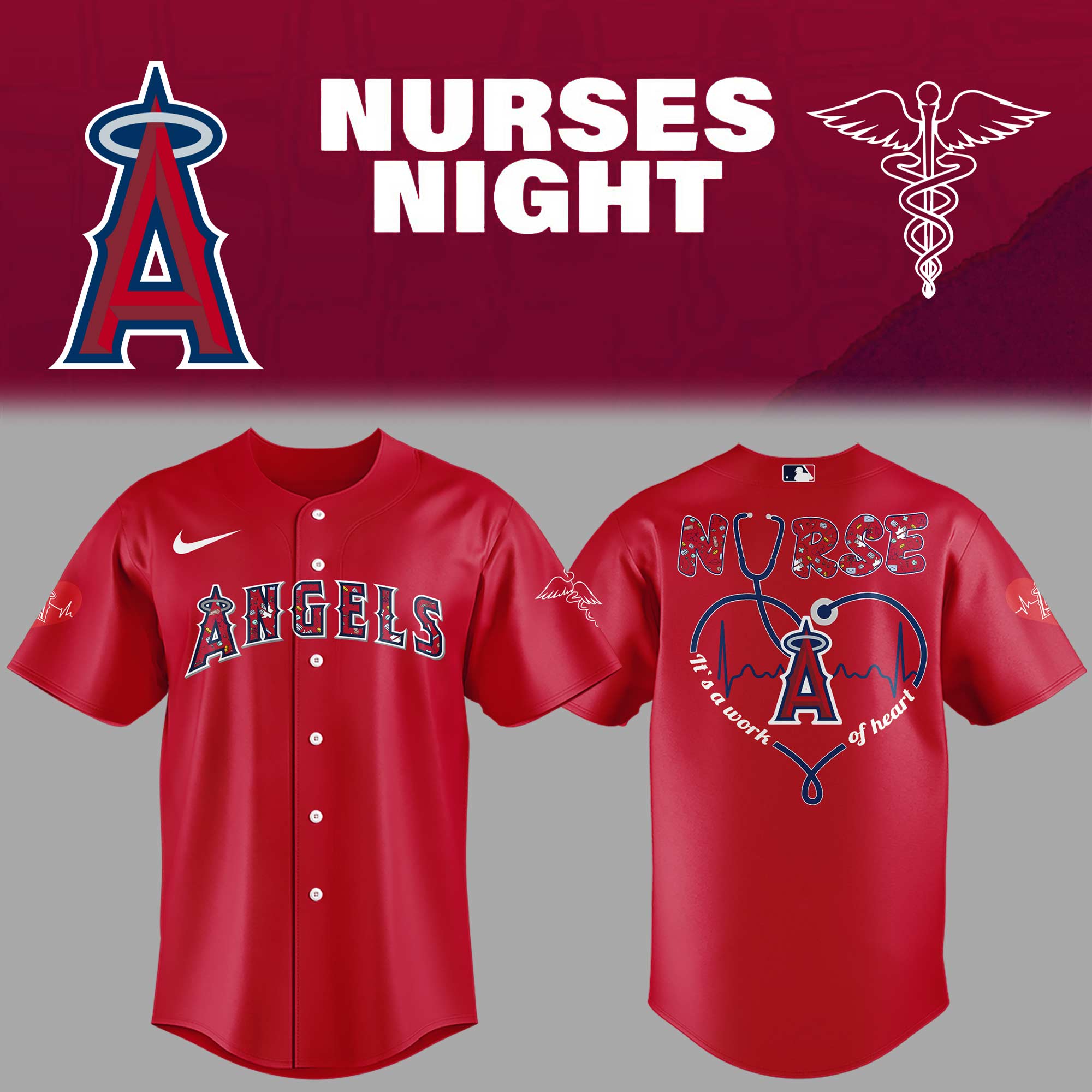 Angles Baseball Nurses Night Jersey Gifts For Baseball Players Gifts For Baseball Players