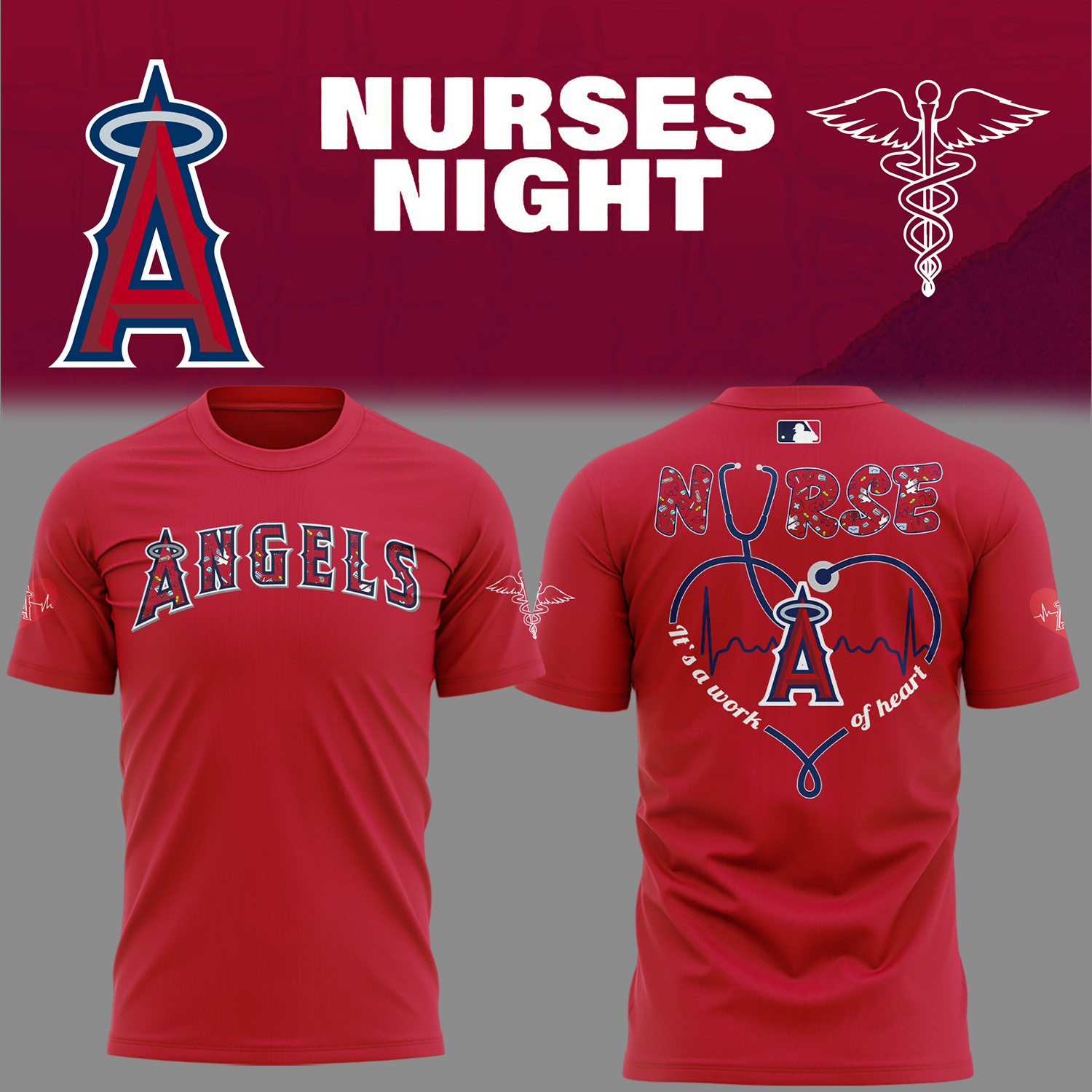 Angles Baseball Nurses Night T-Shirt Gifts For Baseball Players Baseball Coach Gift Ideas