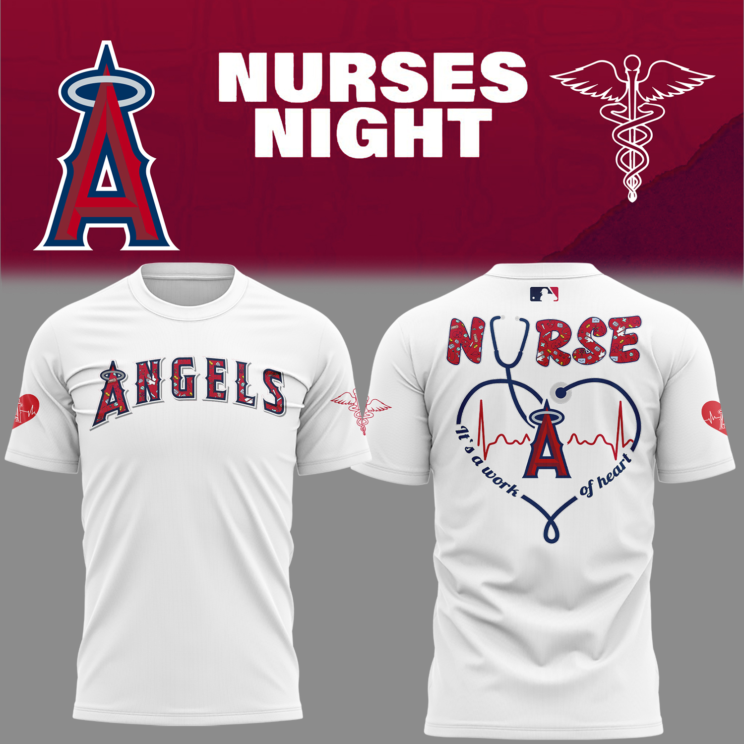 Angles Baseball Nurses Night T-Shirt Gifts For Baseball Players Best Gifts For Football Fans