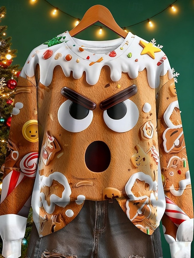 Angry Gingerbread Cookie Christmas Holiday Sweatshirt Funny Clothes Christmas Gift Ideas