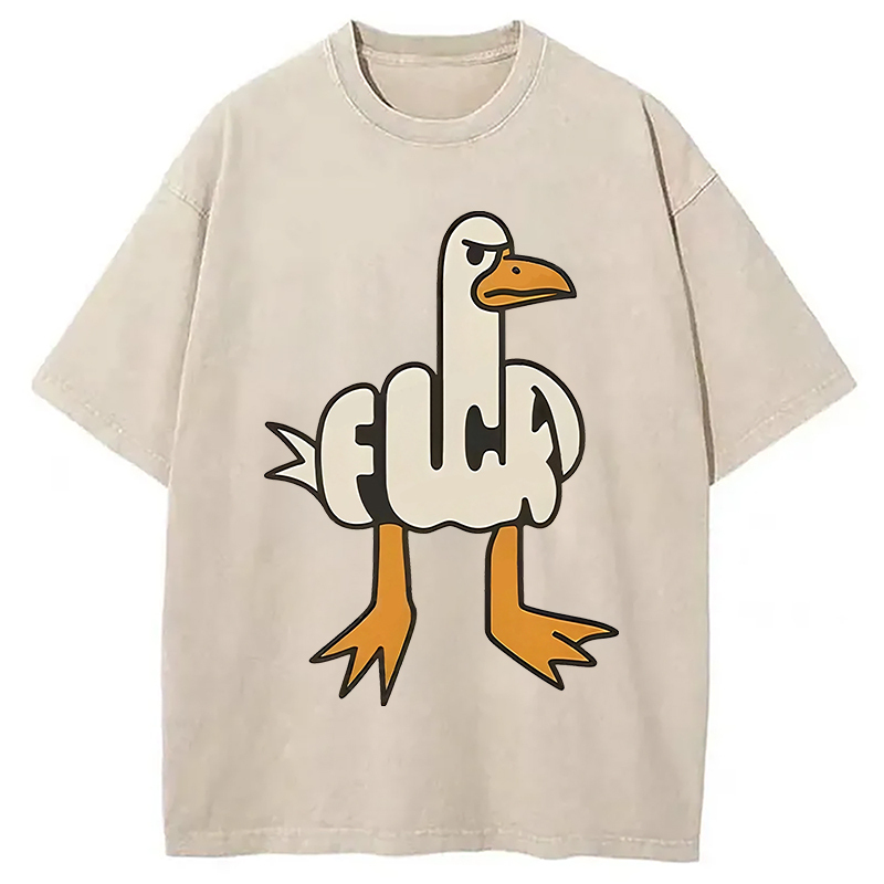 Angry Goose Funny Washed T-Shirt Soft Cotton Daily Wear Tee Gifts For BFF