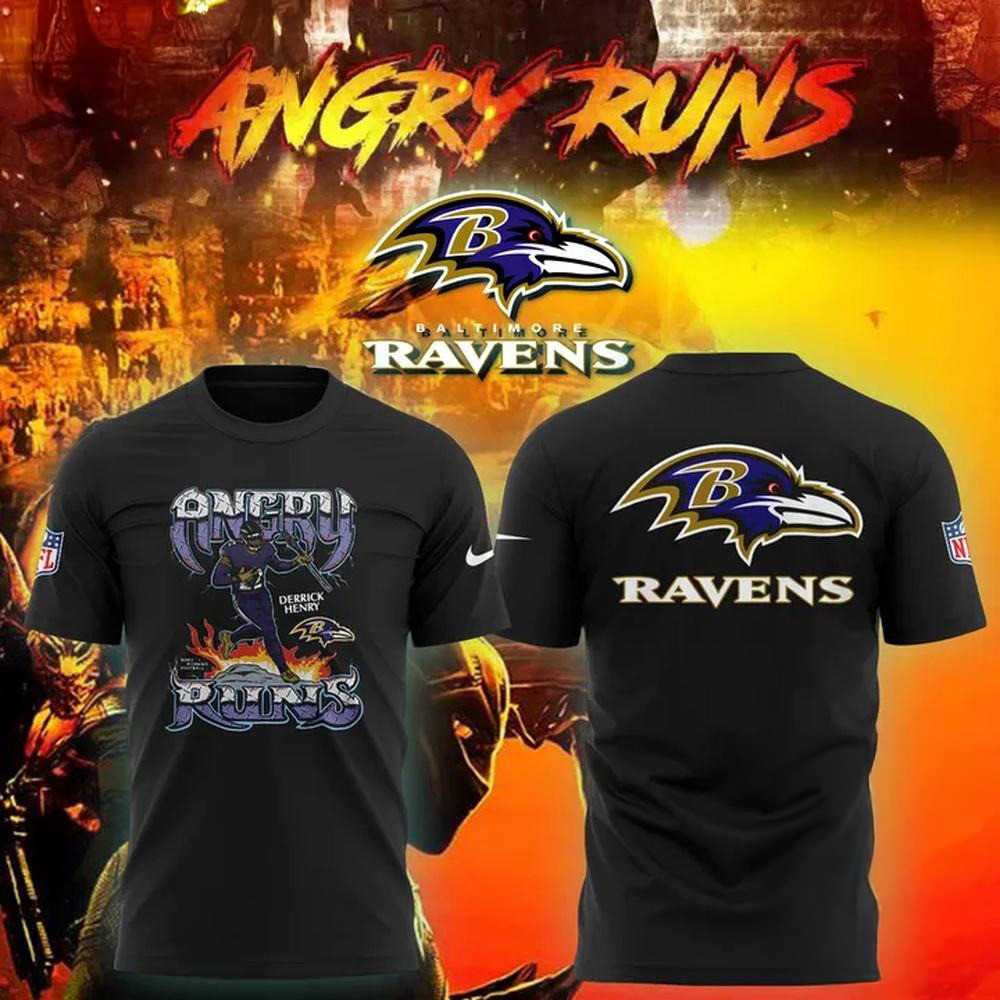Angry Run Baltimore Ravens 2025 T-Shirt Presents For Football Fans