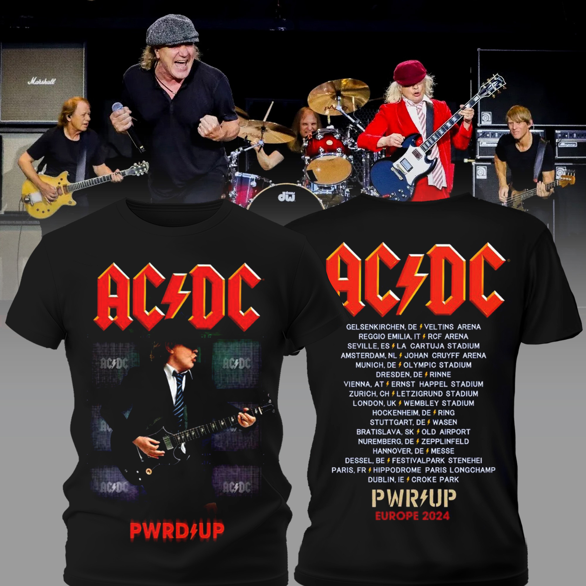 Angus PWR UP Tour T-Shirt Music Lovers Gifts For Fans