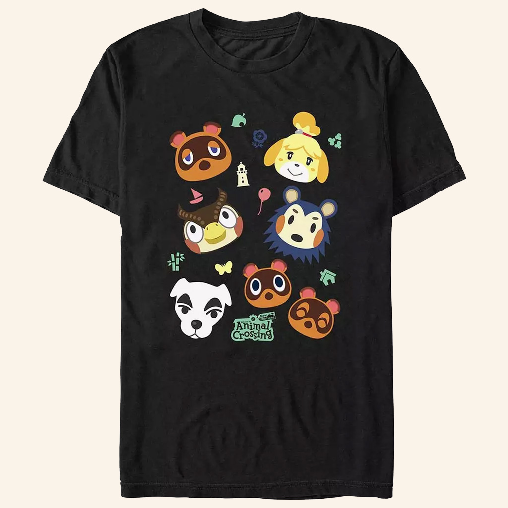 Animal Crossing Merch Nintendo Animal Crossing  Faces T-Shirt Gifts For Game Lovers