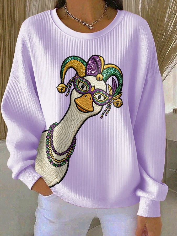 Animal Mardi Gras Sweatshirt Mardi Gras Women's Shirts Present For Sister