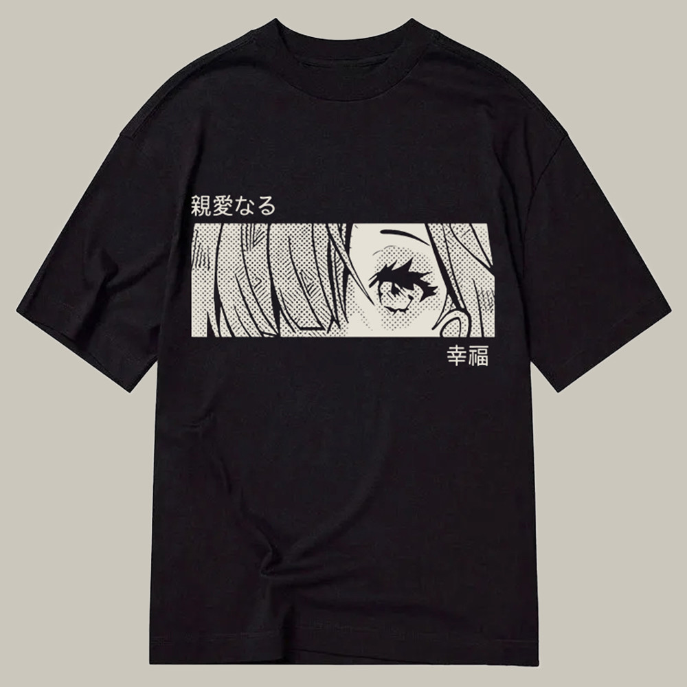 Anime Girl Eyes Classic Shirt Graphic T-Shirts Xmas Gifts For Teens