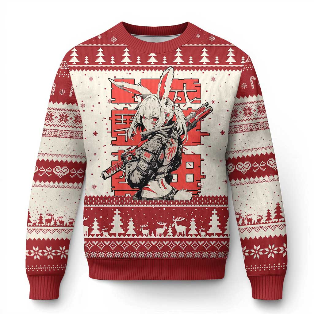 Anime Manga Cyberpunk Ugly Christmas Sweater Techwear Harajuku Style Themed Sweater Gifts