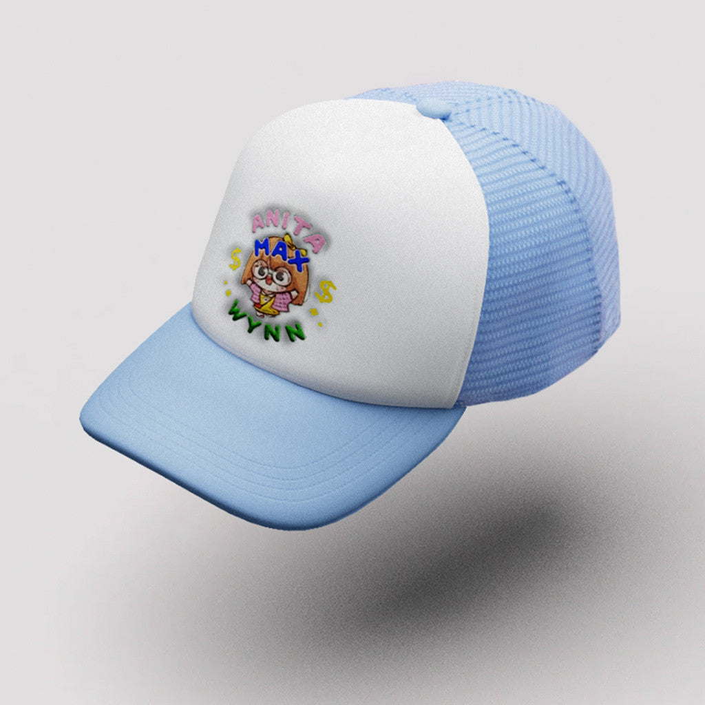 Anita Max Wynn Hat Drake Merch Light Blue And White Embroidered Trucker Hat Gifts For Her Anita Max Wynn Hat Drake Merch Light Blue And White Embroidered Trucker Hat Gifts For Her