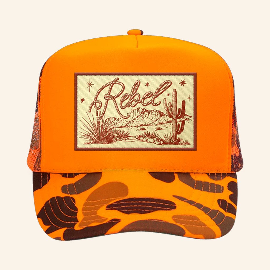 Anne Wilson Merch REBEL Orange Camo Trucker Hat Anne Wilson Hat Birthday Gifts For Friends Anne Wilson Merch REBEL Orange Camo Trucker Hat Anne Wilson Hat Birthday Gifts For Friends