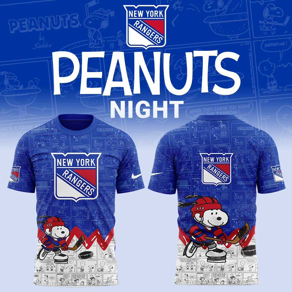 Anniversary Of Peanuts X New York Rangers T-Shirt Hockey Lovers Gifts