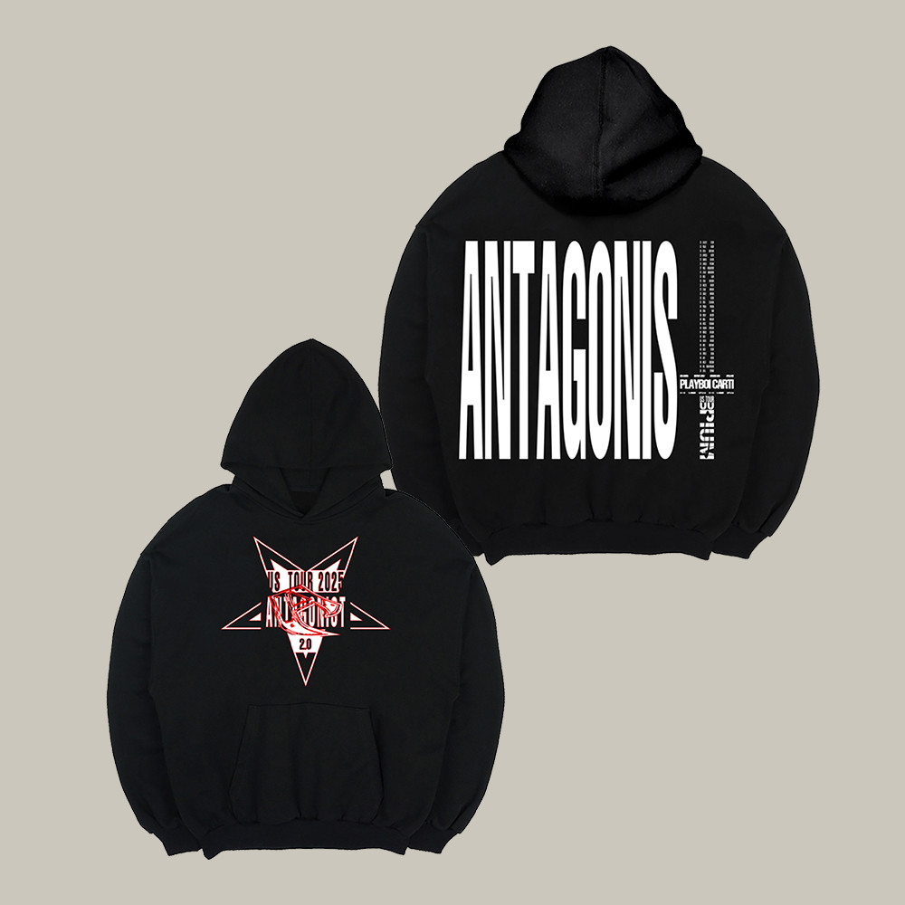 Antagonist Star Black & Red Playboi Carti Hoodie Rap Music Apparel Playboi Carti Lover Gift