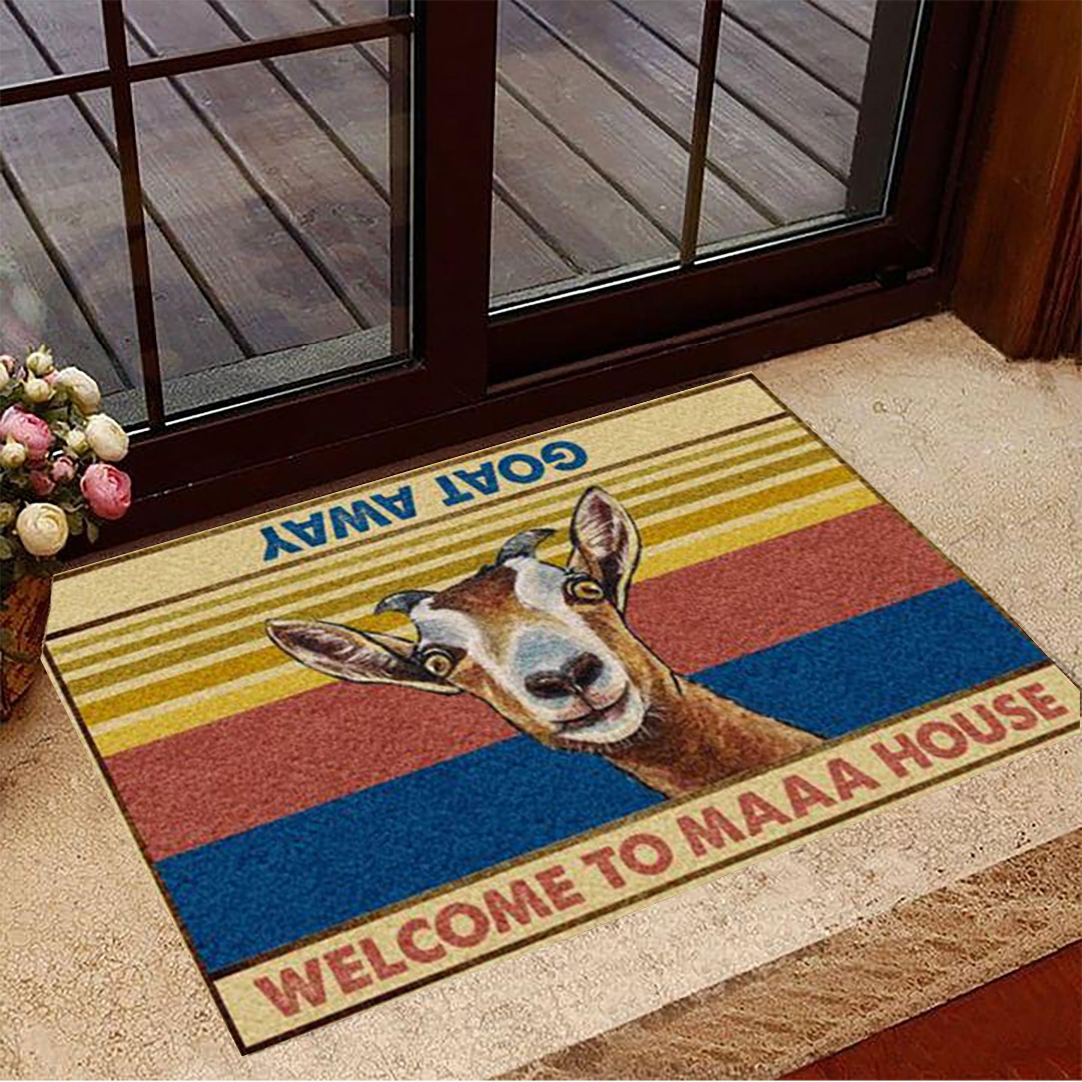 Antelope Goat Away Welcome To Maaa House Doormat Funny Doormat Sayings Inspire Home Decor