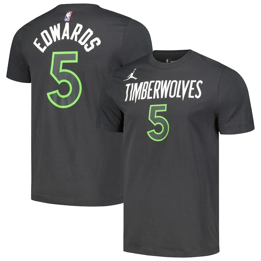 Anthony Edwards T-Shirt Minnesota Timberwolves Jordan Name & Number Shirt Fan Gifts