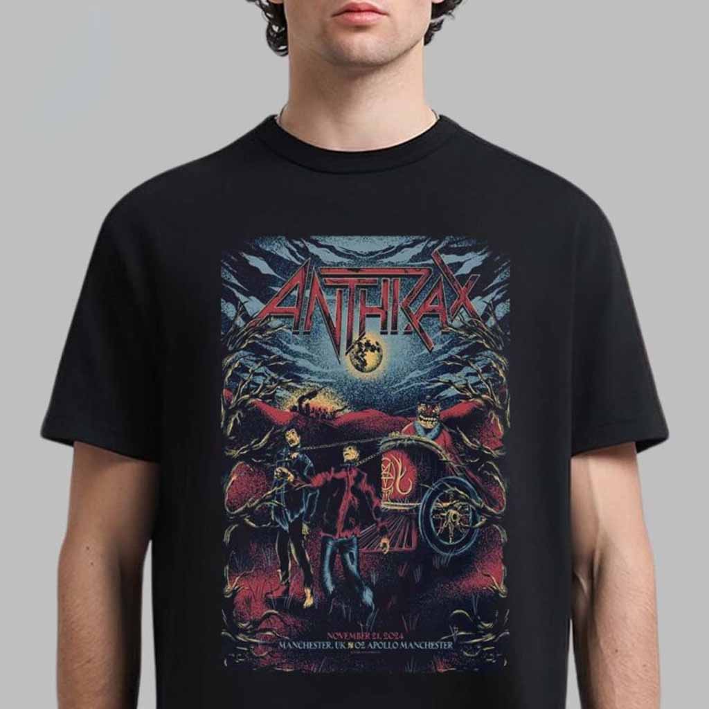 Anthrax And Kreator Poster For Show In Manchester UK At O2 Apollo Manchester November 21 2024 T-Shirt Gifts For Dudes Anthrax And Kreator Poster For Show In Manchester UK At O2 Apollo Manchester November 21 2024 T-Shirt Gifts For Dudes