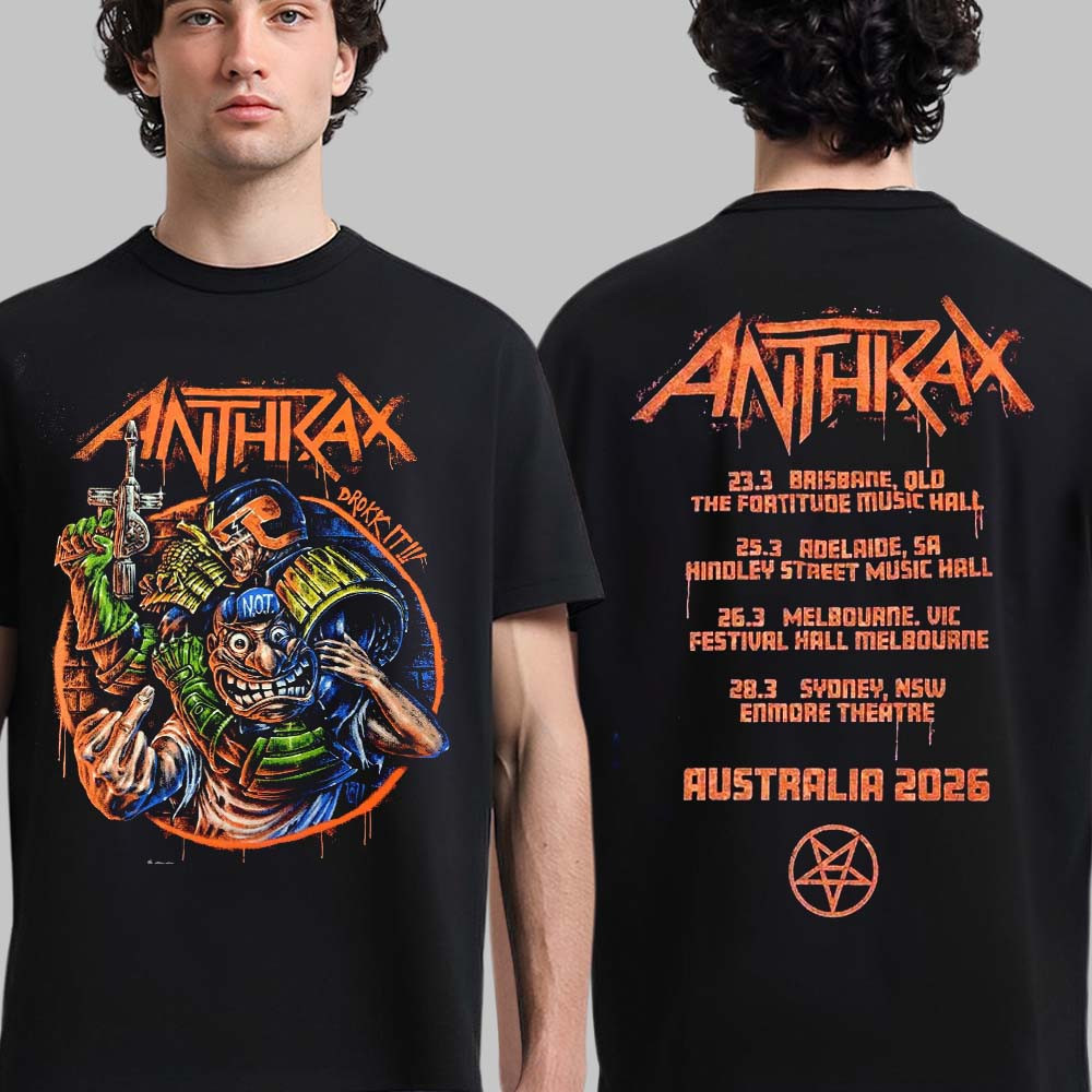 Anthrax Australia 2026 Tour Merch Music T-Shirt Music Concert Tee Best Gift For Huge Fans