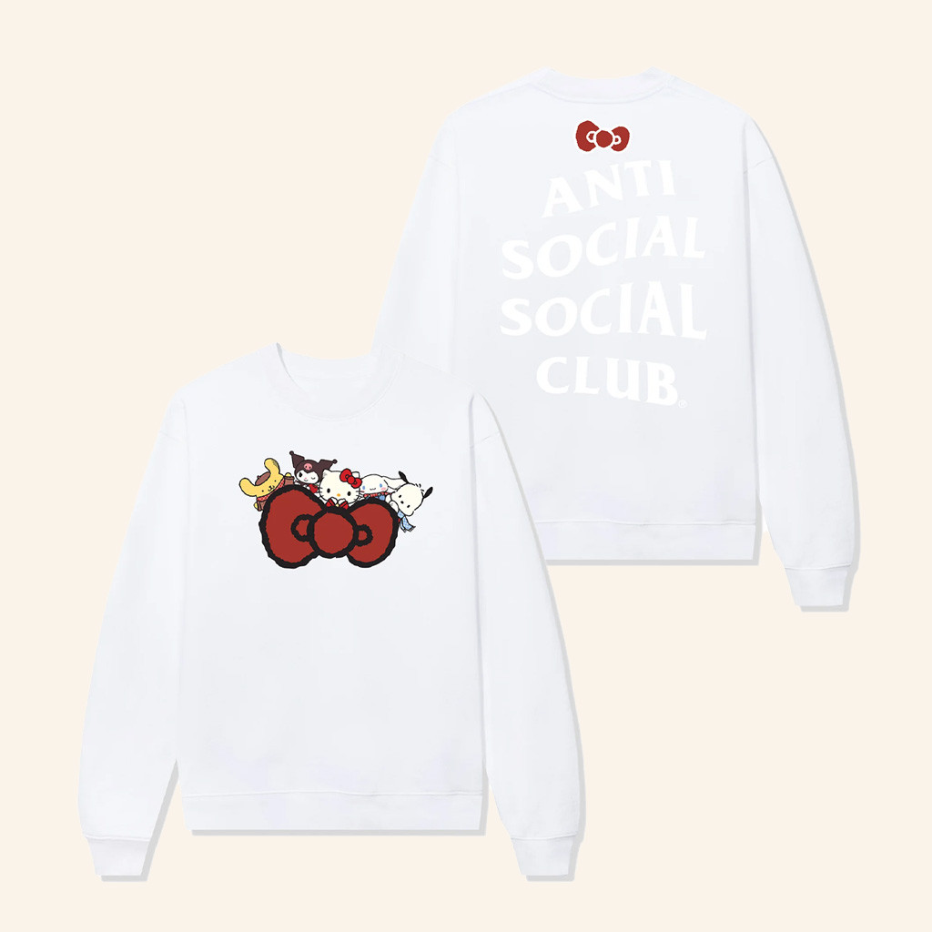 Anti Social Social Club Merch Anti Social Social Club X Hello Kitty And Friends Big Bow Sweatshirt