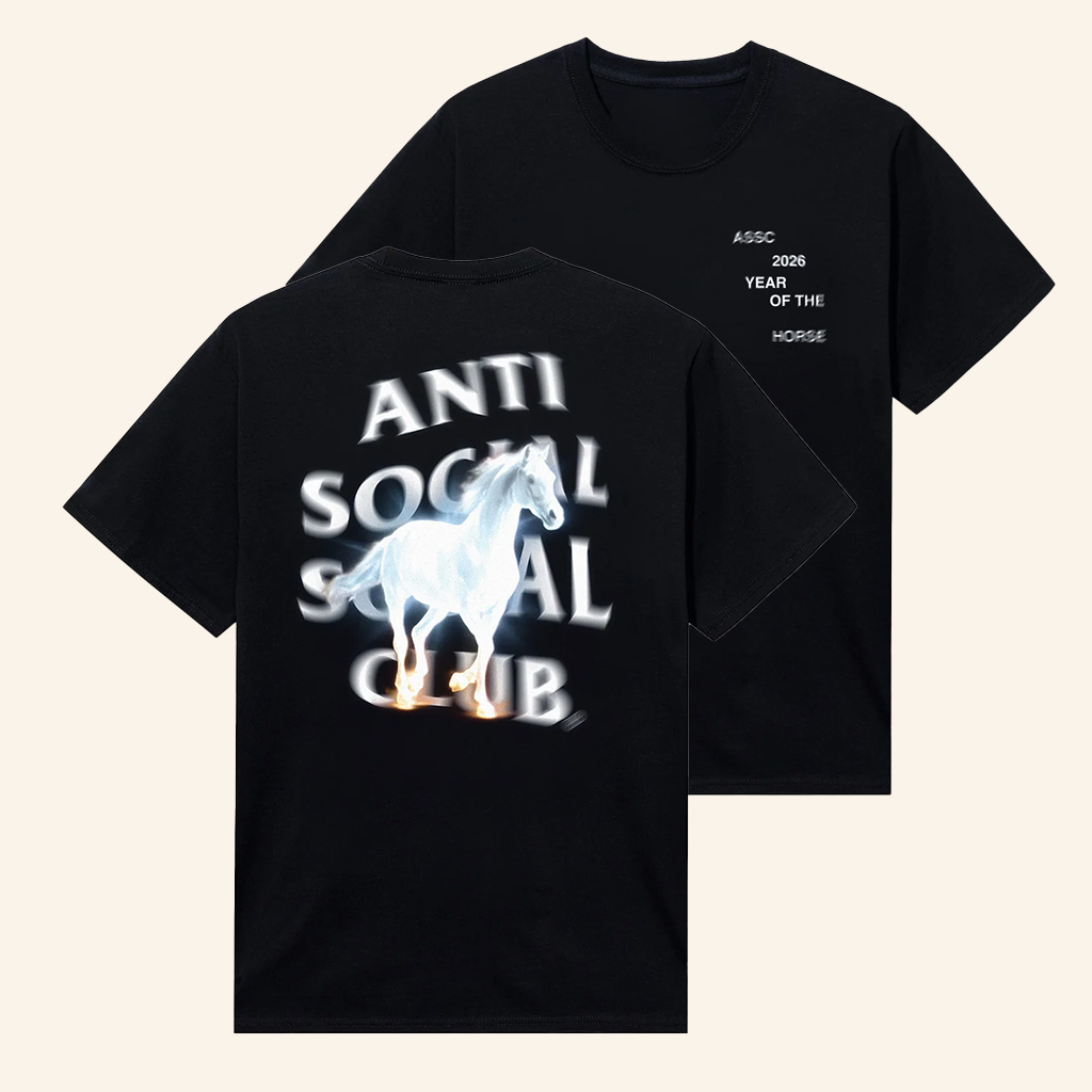 Anti Social Social Club Merch ASSC 2026 Glowing Horse T-Shirt Gift Ideas For Him