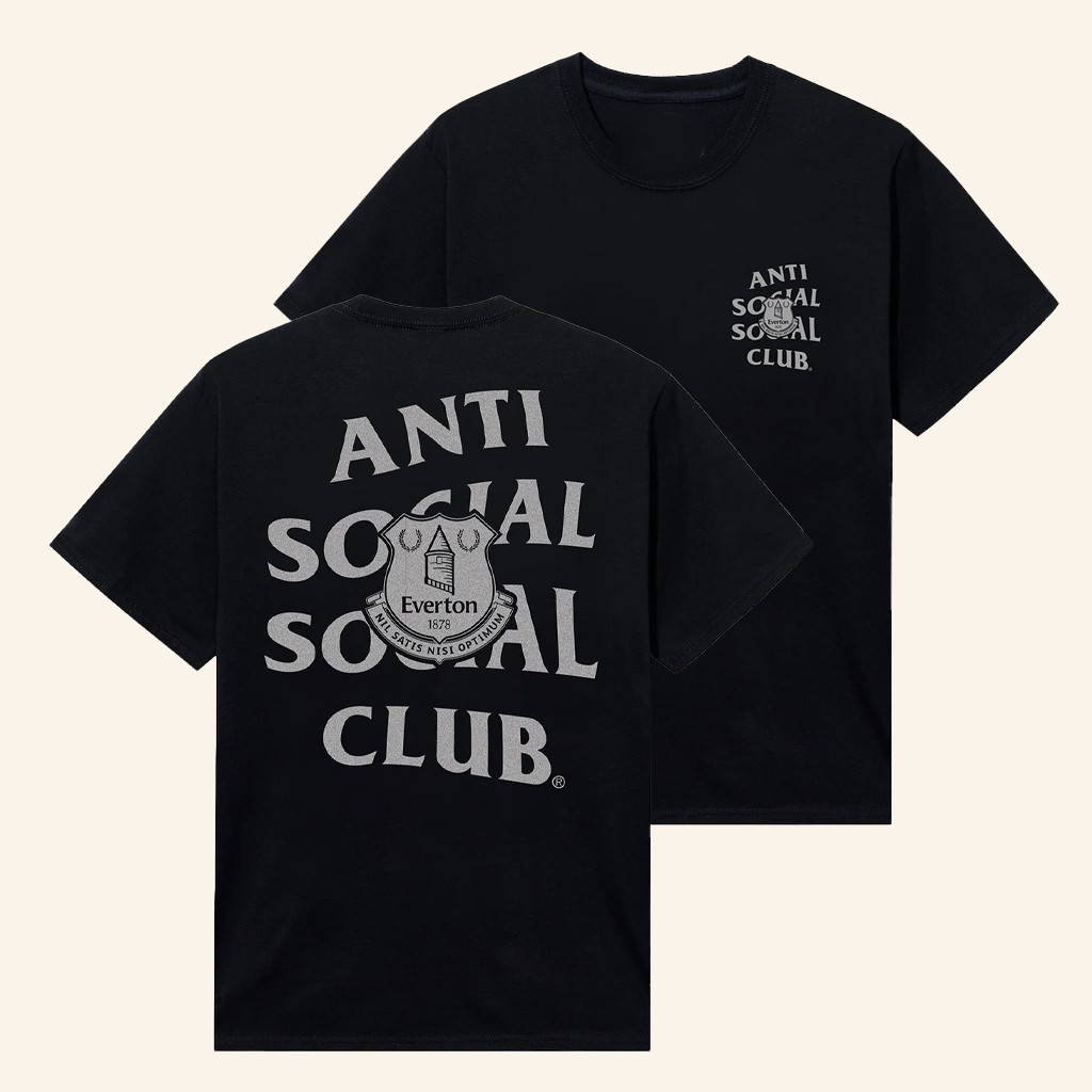 Anti Social Social Club Merch Assc X Everton Fc Blues Black T-Shirt Gifts For Friends