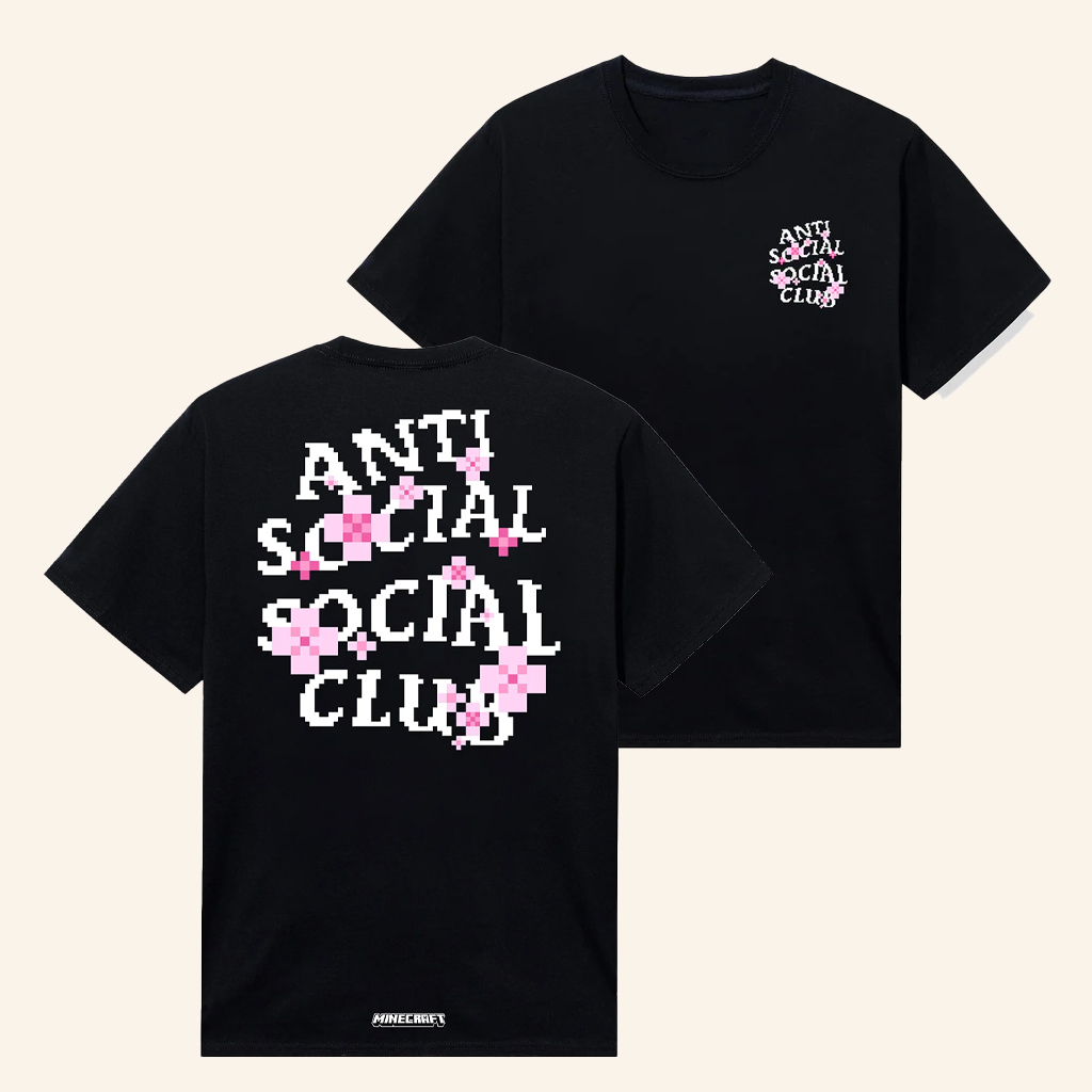 Anti Social Social Club Merch ASSC X Minecraft Cherry Blossom T-Shirt Xmas Gifts For Girlfriend Anti Social Social Club Merch ASSC X Minecraft Cherry Blossom T-Shirt Xmas Gifts For Girlfriend