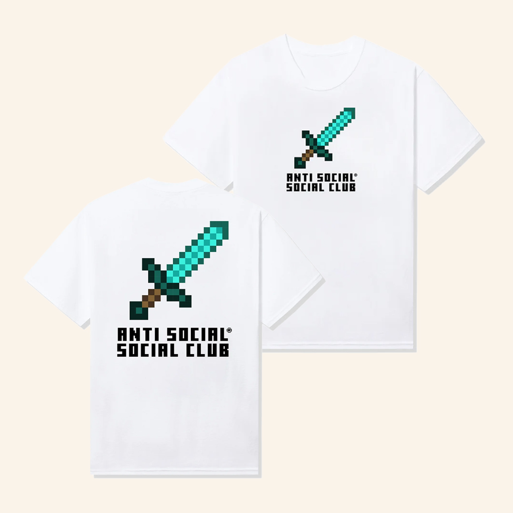 Anti Social Social Club Merch ASSC X Minecraft Sword T-Shirt Christmas Gift Ideas For Him Anti Social Social Club Merch ASSC X Minecraft Sword T-Shirt Christmas Gift Ideas For Him