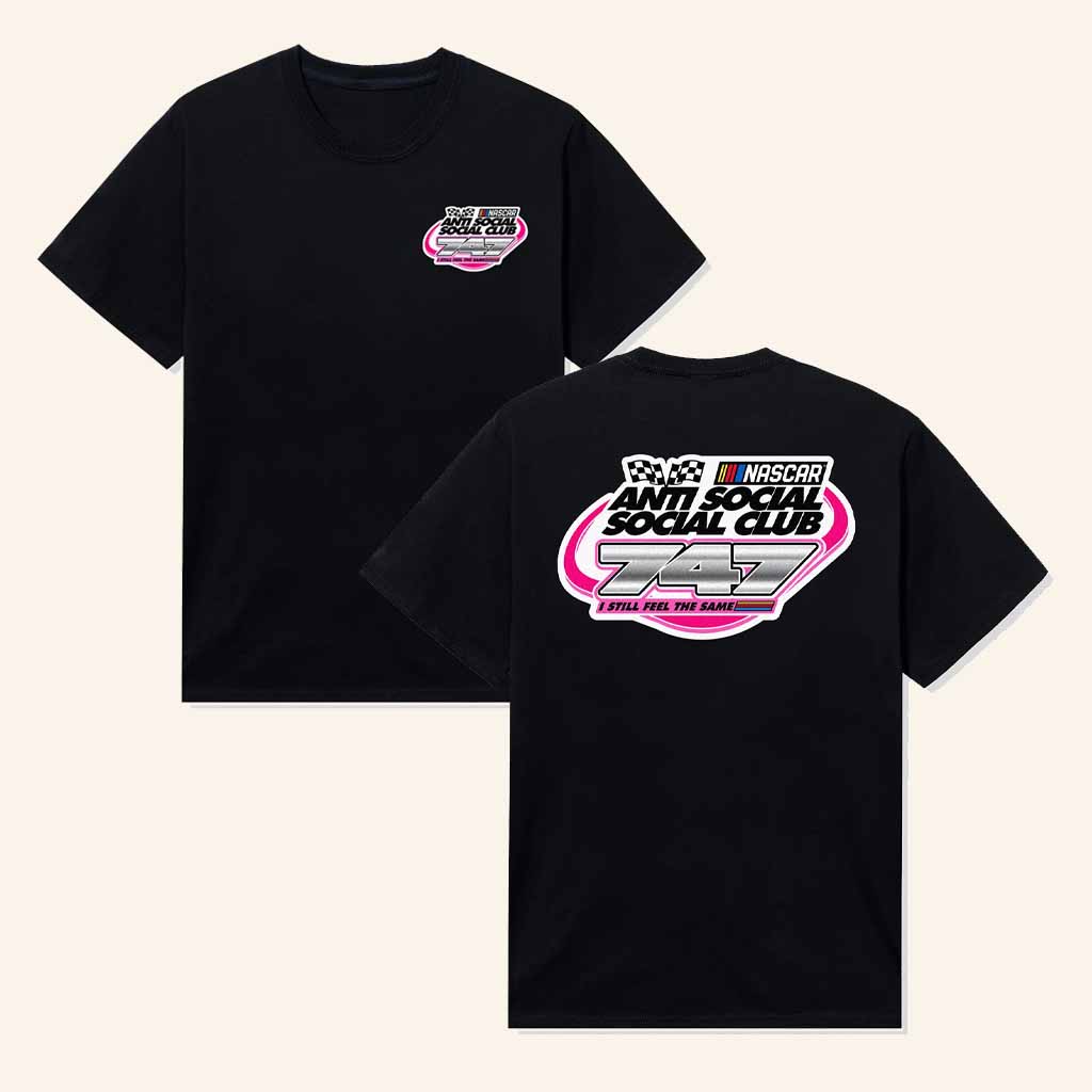 Anti Social Social Club Merch ASSC X Nascar 747 Black T-Shirt Gifts For Boyfriend Anti Social Social Club Merch ASSC X Nascar 747 Black T-Shirt Gifts For Boyfriend