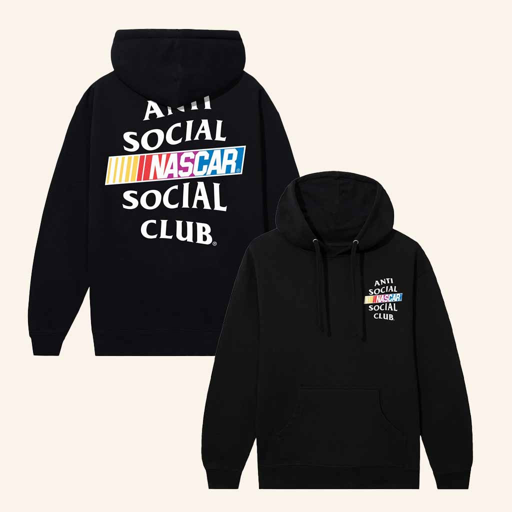 Anti Social Social Club Merch ASSC X Nascar Black Hoodie Best Gifts For Nascar Fans Anti Social Social Club Merch ASSC X Nascar Black Hoodie Best Gifts For Nascar Fans