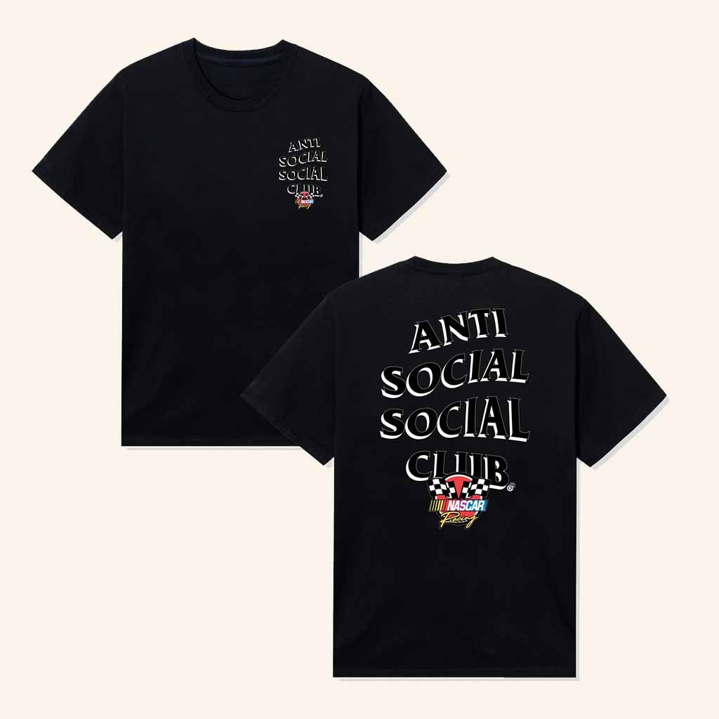 Anti Social Social Club Merch ASSC X Nascar Racing Black T-Shirt Gifts For Men Anti Social Social Club Merch ASSC X Nascar Racing Black T-Shirt Gifts For Men