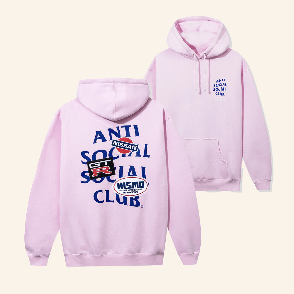 Anti Social Social Club Merch ASSC X Nissan Hoodie Pink Christmas Gifts For Sister