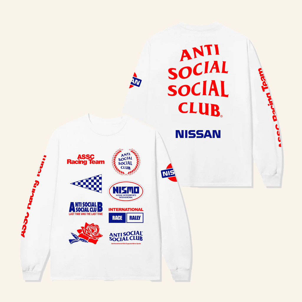 Anti Social Social Club Merch ASSC X Nissan Racing Team Long Sleeve T-Shirt Xmas Gifts For Him Anti Social Social Club Merch ASSC X Nissan Racing Team Long Sleeve T-Shirt Xmas Gifts For Him