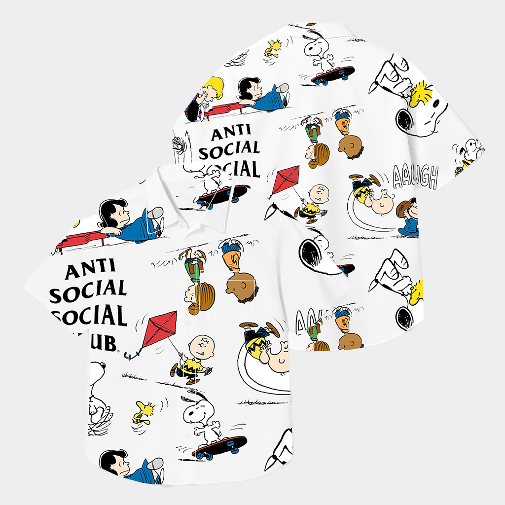 Anti Social Social Club Merch ASSC X Peanuts Button Up Shirt Great Gifts For Him