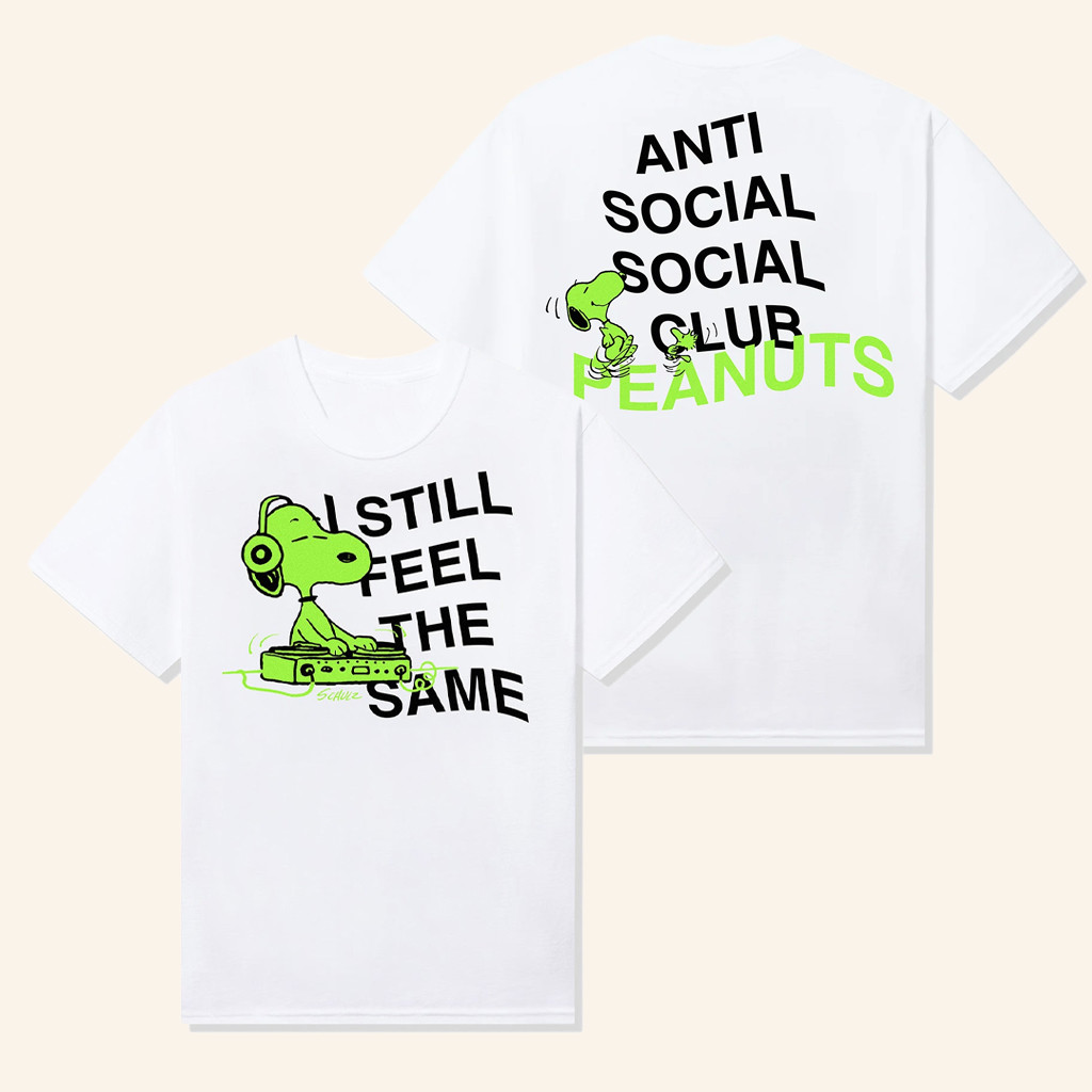 Anti Social Social Club Merch ASSC X Peanuts DJ Snoopy T-Shirt Gifts For Brothers Anti Social Social Club Merch ASSC X Peanuts DJ Snoopy T-Shirt Gifts For Brothers