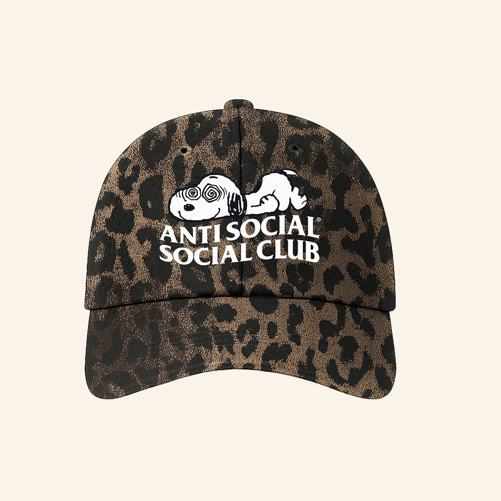 Anti Social Social Club Merch ASSC X Peanuts Feeling Funny Hat Leopard Gifts For Friends Anti Social Social Club Merch ASSC X Peanuts Feeling Funny Hat Leopard Gifts For Friends
