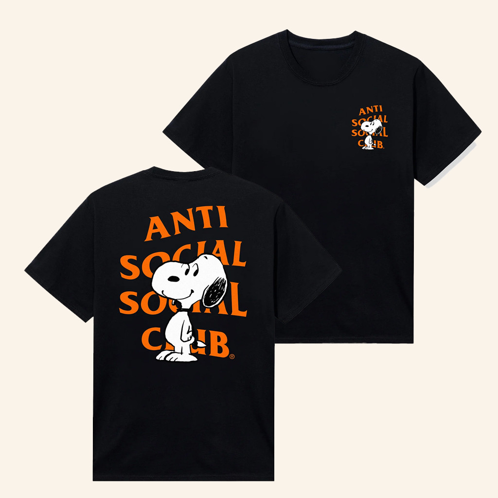 Anti Social Social Club Merch ASSC X Peanuts Snoopy Logo T-Shirt Gifts For Dudes Anti Social Social Club Merch ASSC X Peanuts Snoopy Logo T-Shirt Gifts For Dudes