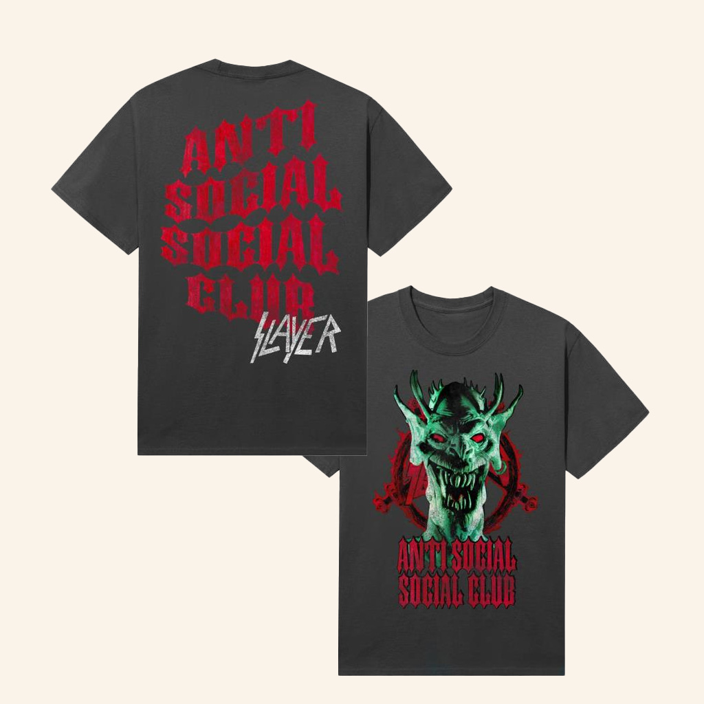 Anti Social Social Club Merch ASSC X Slayer Evil Club Shirt Gifts For Dudes