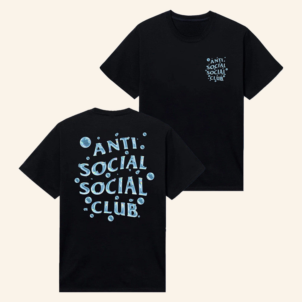 Anti Social Social Club Merch Bubble Logo Black T-Shirt Good Gifts For Boyfriend Anti Social Social Club Merch Bubble Logo Black T-Shirt Good Gifts For Boyfriend