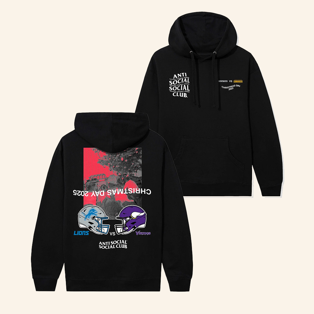 Anti Social Social Club Merch Detroit Football X Minnesota Football Hoodie Christmas Day Gifts