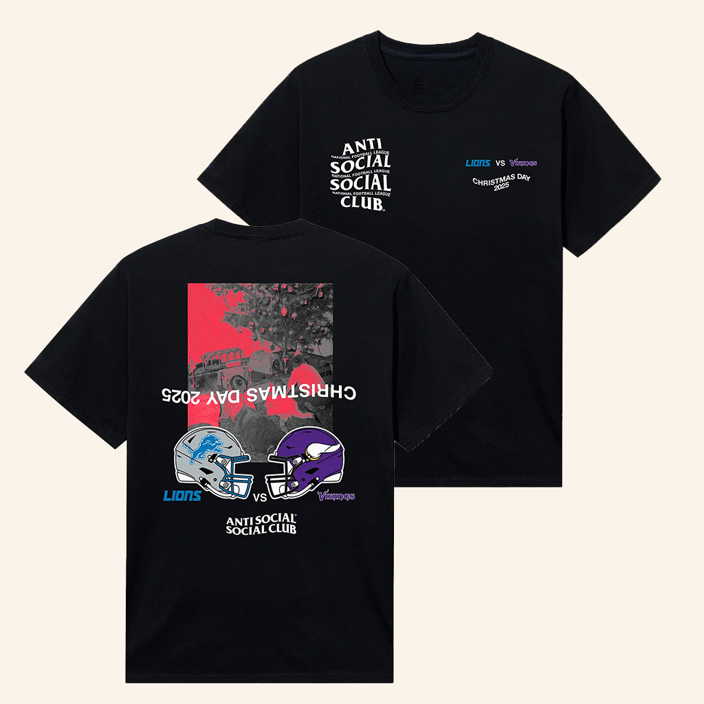 Anti Social Social Club Merch Detroit Football X Minnesota Football Shirt Christmas Day Gifts